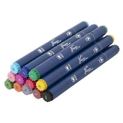 Marqueur à alcool Nassau Arts pointe duo set 12 couleurs