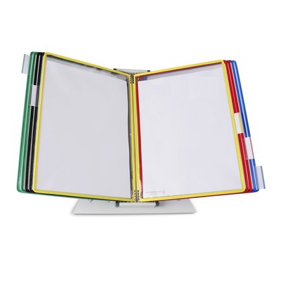 Système de présentation pupitre Tarifold A4 métal 10 poches assorti