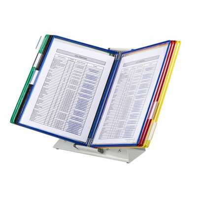 Système de présentation pupitre Tarifold A4 métal 10 poches assorti