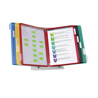 Système de présentation pupitre Tarifold A4 métal 20 poches assorti