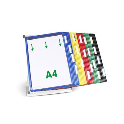 Système de présentation pupitre Tarifold A4 métal 30 poches assorti