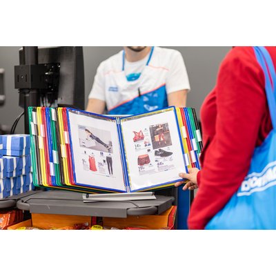 Système de présentation pupitre Tarifold A4 métal 30 poches assorti