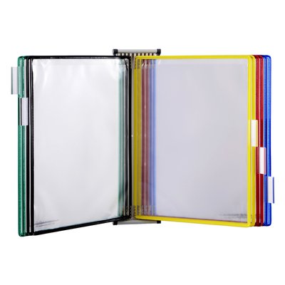 Système de présentation mural Tarifold A4 métal 10 poches assorti