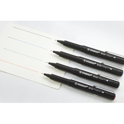Fineliner STABILO dr!ver fijn assorti 4 stuks