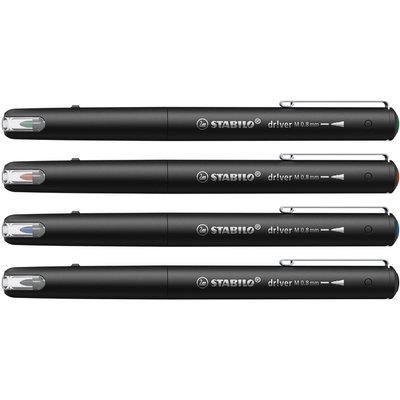 Fineliner STABILO dr!ver Medium assorti 4 pièces