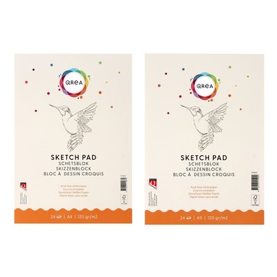 Schetsblok Qrea A4 24 vel 120gr gelijmd