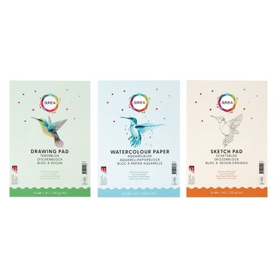 Aquarelblok Qrea A5 20vel 200gr gelijmd