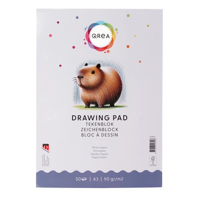 Bloc à dessin Qrea A3 50 feuilles 90g collé