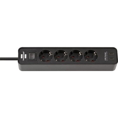 Multiprise Brennenstuhl 4 prises inclus 2 USB-C 1,5m noir