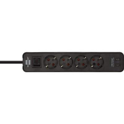 Multiprise Brennenstuhl 4 prises inclus 2 USB-C 1,5m noir