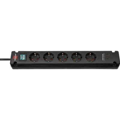 Multiprise Brennenstuhl 5 prises inclus 2 USB-C 3m noir