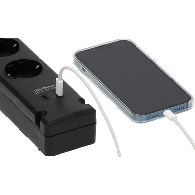 Multiprise Brennenstuhl 5 prises inclus 2 USB-C 3m noir
