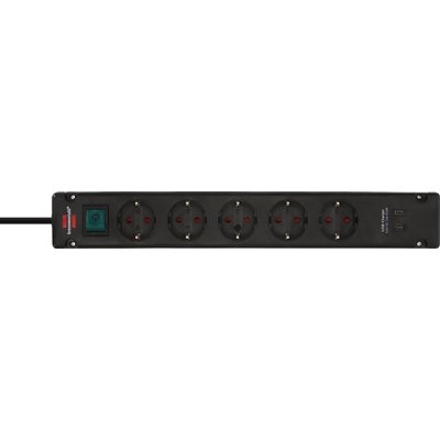 Multiprise Brennenstuhl 5 prises inclus 2 USB-C 3m noir