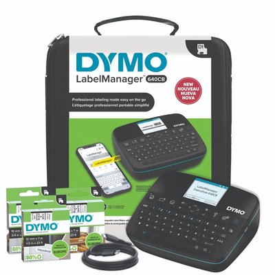Labelprinter Dymo LabelManager Executive 640CB draagbaar azerty 24mm zwart in koffer