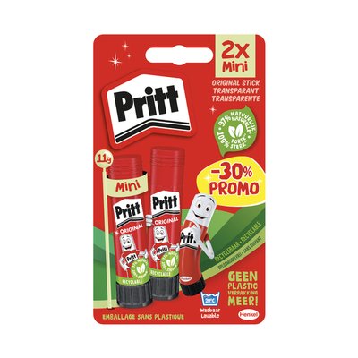 Bâton de colle Pritt Original 11g blister 2 pièces Promo