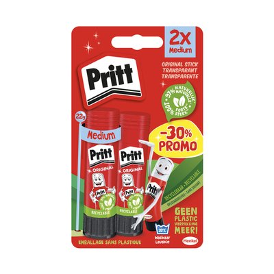 Lijmstift Pritt Stick Original 22gr blister à 2 stuks Promo