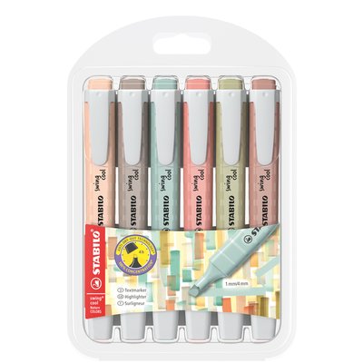 Surligneur STABILO Swing Cool NatureCOLORS assorti 6 pièces