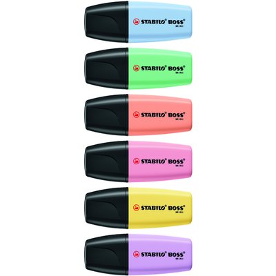 Markeerstift STABILO BOSS mini pastel assorti 6 stuks