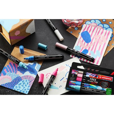 Acrylmarker STABILO Free Acrylic T300 karmijnrood