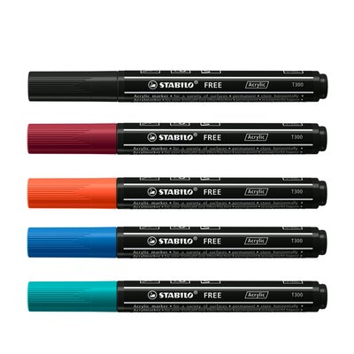 Acrylmarker STABILO Free Acrylic T300 Urban assorti 5 stuks