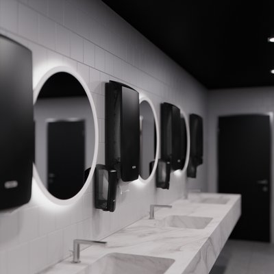Handdoekdispenser Katrin extra groot zwart 89741
