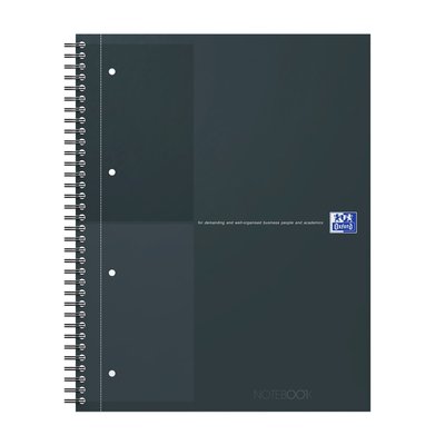 Spiraalblok Oxford International Notebook A4+ lijn 160 pagina's zwart