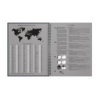 Spiraalblok Oxford International Notebook A4+ lijn 160 pagina's zwart
