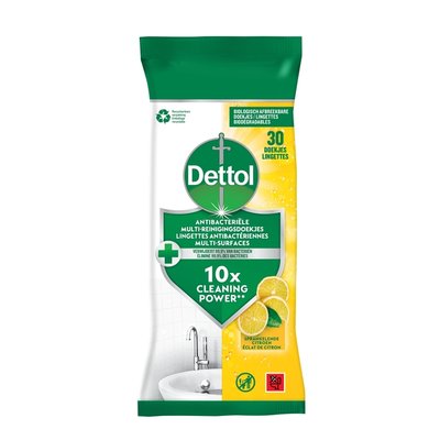 Lingettes nettoyantes Dettol antibactérienne Citrus 30 pièces