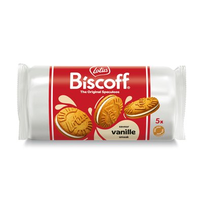 Biscuits Lotus Biscoff spéculoos sandwich vanille 5 pièces