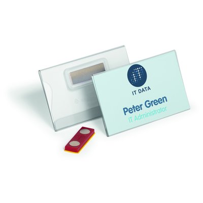 Badge Durable 8244 vlak met magneet 54x90mm place and hold 25 stuks