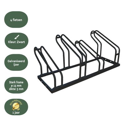 Fietsenrek BRASQ 4 fietsen BS400 zwart