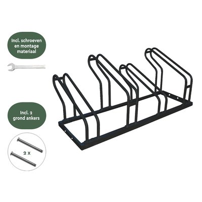 Fietsenrek BRASQ 4 fietsen BS400 zwart