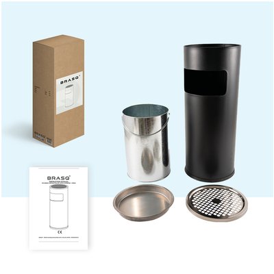 Poubelle avec cendrier BRASQ 11L AT500 noir
