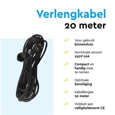 Rallonge BRASQ 20m noir
