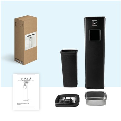 Poubelle avec cendrier BRASQ 20L AT400 noir
