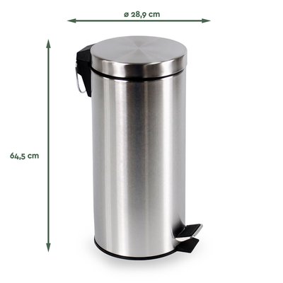 Pedaalemmer BRASQ 30 liter rvs