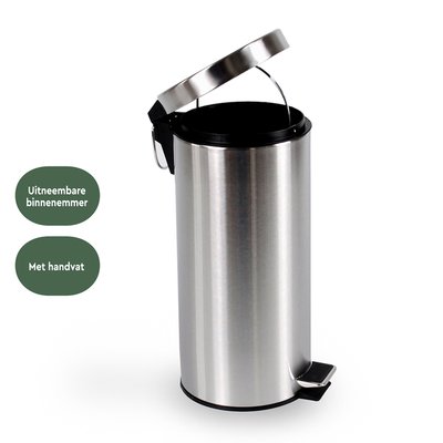 Pedaalemmer BRASQ 30 liter rvs
