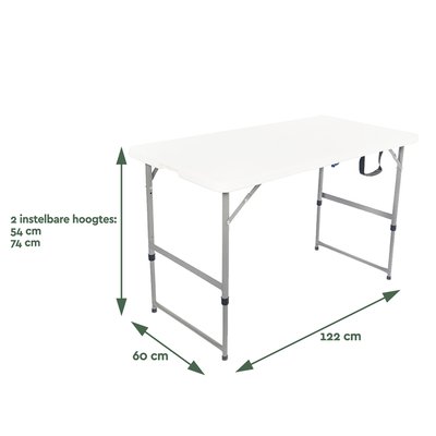 Vouwtafel BRASQ 120x60x74cm FC120 wit