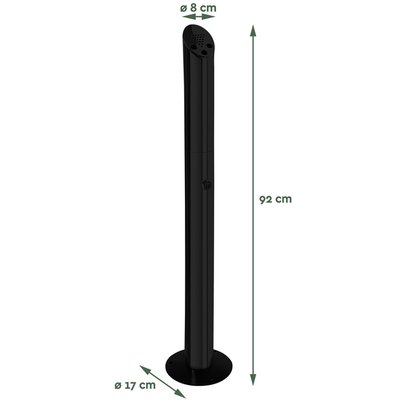 Cendrier colonne BRASQ AT300 inox noir