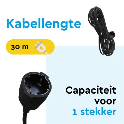 Verlengkabel BRASQ 30m zwart
