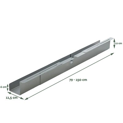Kabelgoot BRASQ verstelbaar 75-150cm CT100 zilver