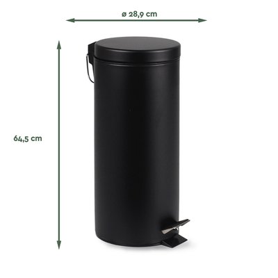 Pedaalemmer BRASQ 30 liter zwart