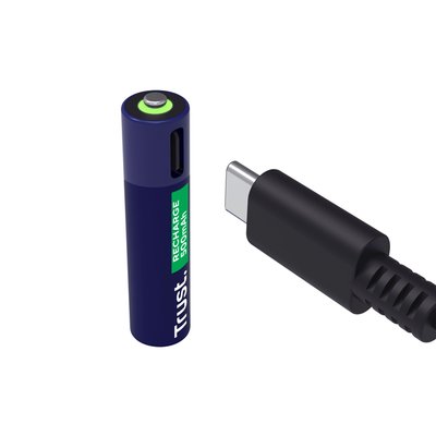 Batterij Trust USB-C oplaadbaar AAA 4 stuks