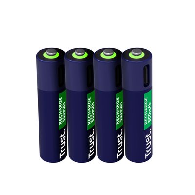 Batterij Trust USB-C oplaadbaar AAA 4 stuks
