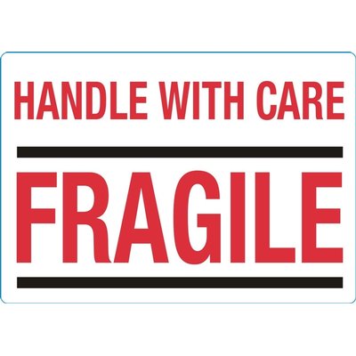 Waarschuwingsetiket IEZZY handle with care fragile 100mmx70mm 500st