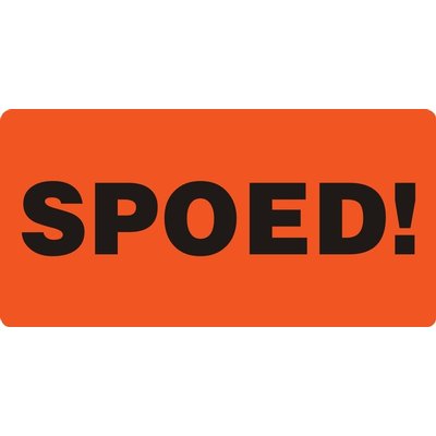 Etiquette d'avertissement IEZZY Spoed! 80x40mm 500 pièces