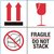 Etiquette d'avertissement IEZZY Fragile Do not stack 100x100mm 1000 pièces