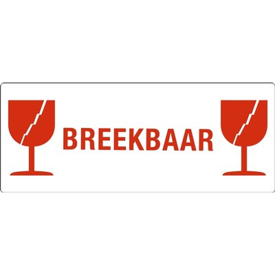 Waarschuwingsetiket IEZZY glas breekbaar 150mmx60mm 500 stuks