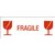 Etiquette d'avertissement IEZZY Verre/Fragile 150x60mm 500 pièces