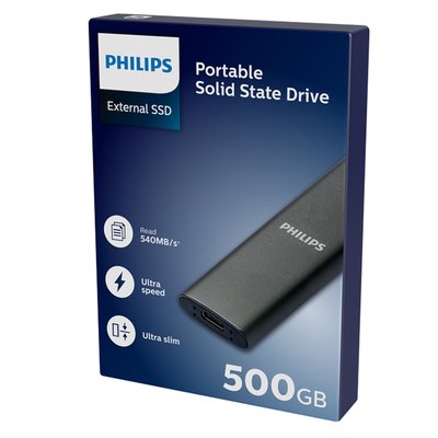 SSD Philips External 500 GB Ultra Speed Space Grey
